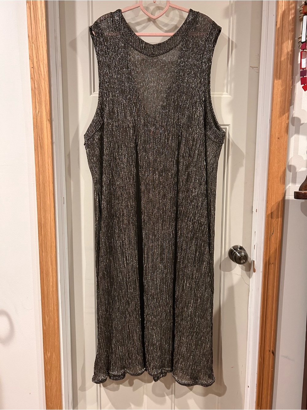 Sheer Black and Gold Metallic Shimmer Tunic